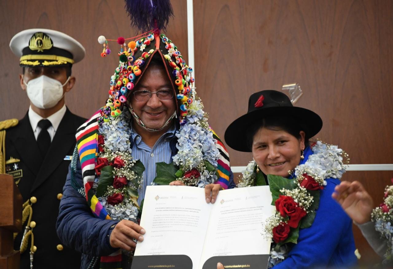 Arce destaca enseñanzas, principios, valores e ímpetu en la defensa de la democracia de las “Bartolinas”, en su 43 aniversario (amplia)