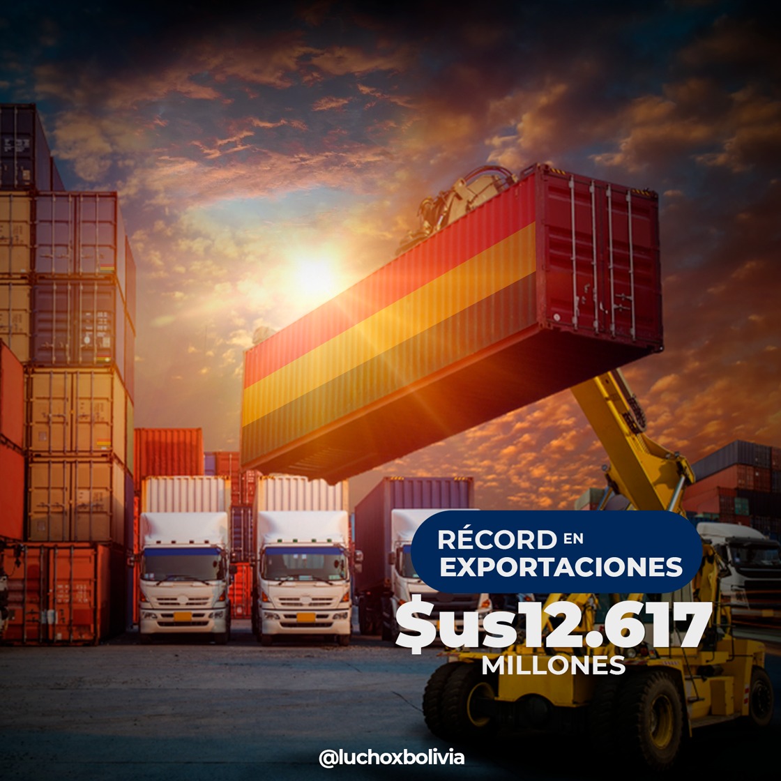 Exportaciones alcanzan récord de $us 12.617 millones y dejan superávit comercial de $us 761 millones