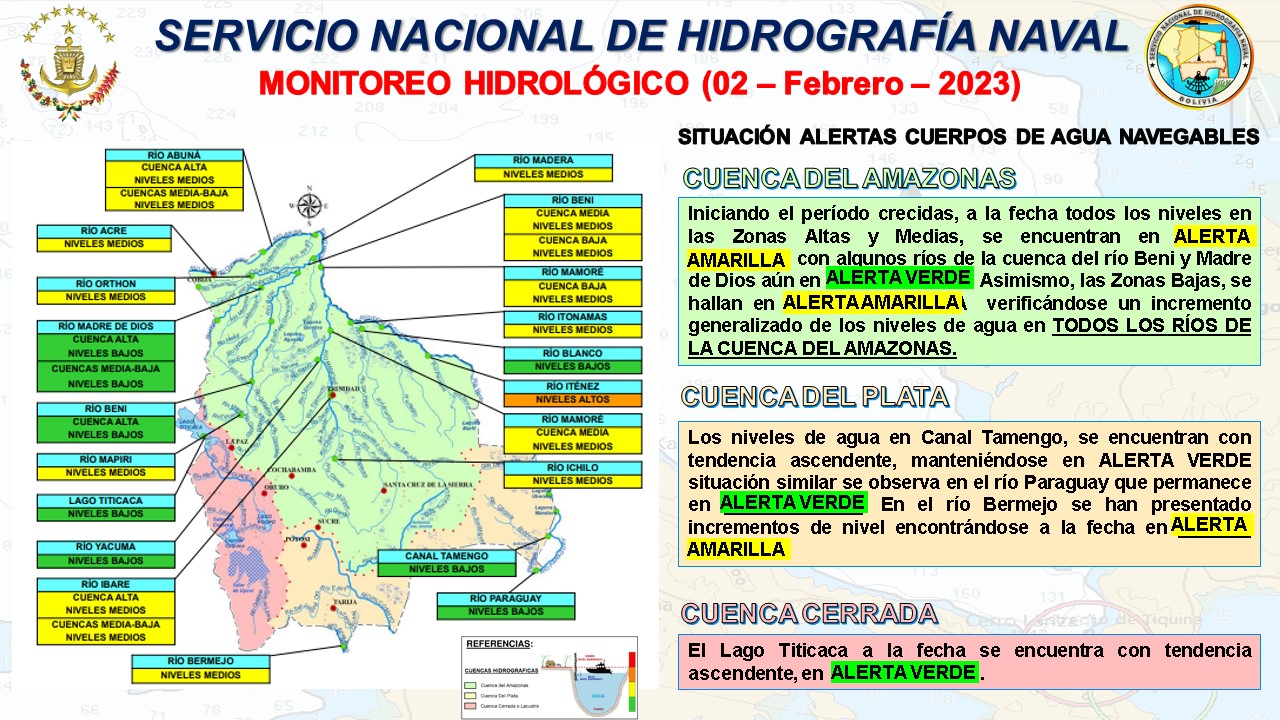 Hidrografía Naval reporta alerta amarilla en ríos de la cuenta del Amazonas