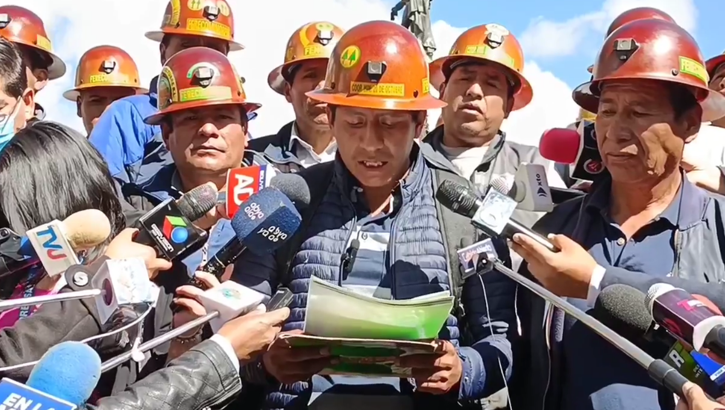 Cooperativas mineras del norte de Potosí respaldan al Gobierno y se declaran en emergencia ante acciones de Comcipo