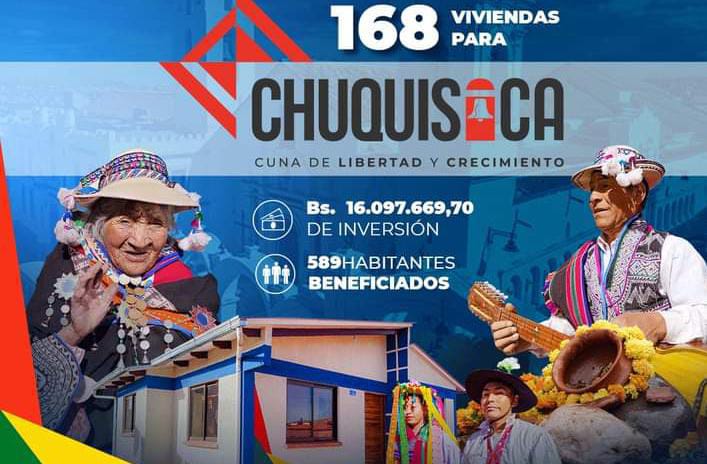 Entregan 168 viviendas en Chuquisaca para las familias “más desamparadas”