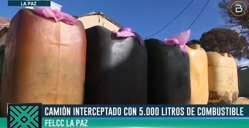 En el norte de La Paz interceptan camión que trasladaba 5.000 litros de combustible de forma ilegal