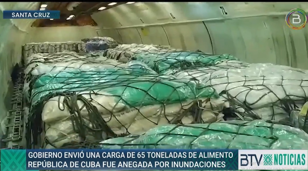 Bolivia envía 65 toneladas de ayuda humanitaria a Cuba, afectada por inundaciones