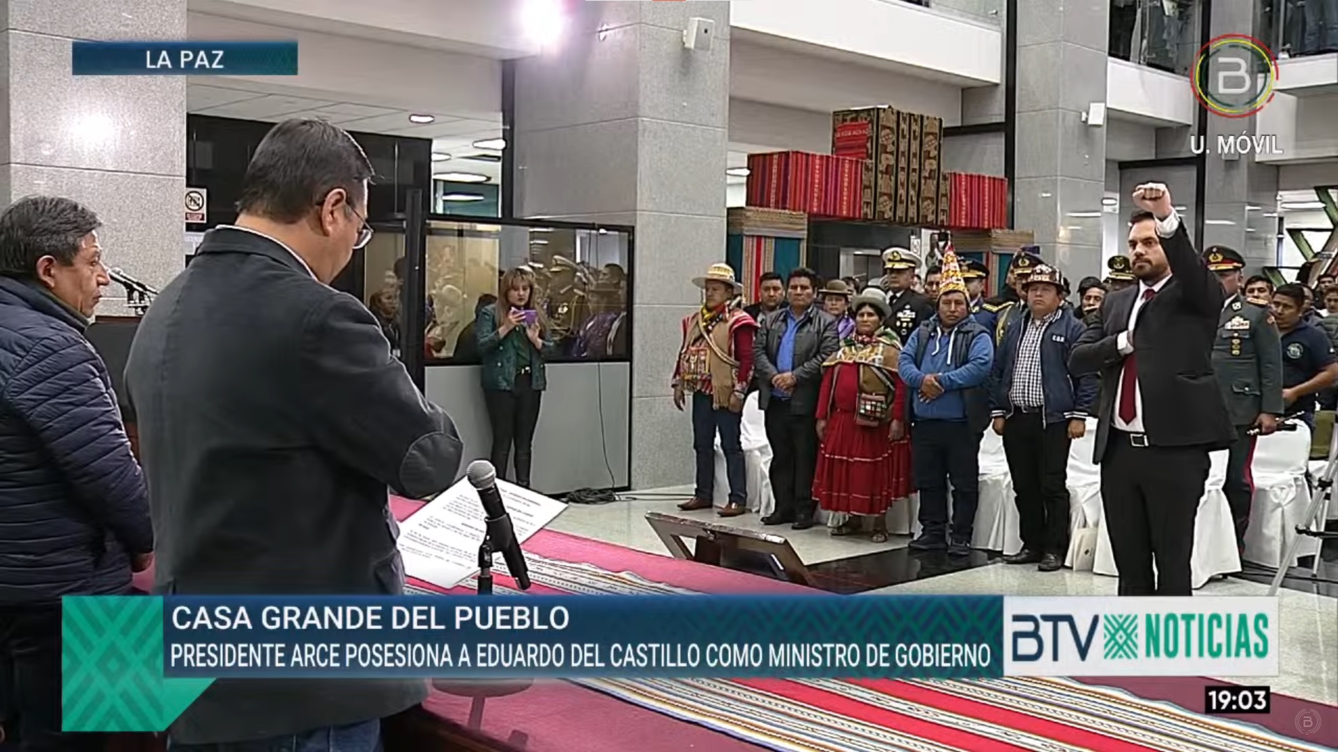 Arce posesiona a Eduardo del Castillo como ministro de Gobierno