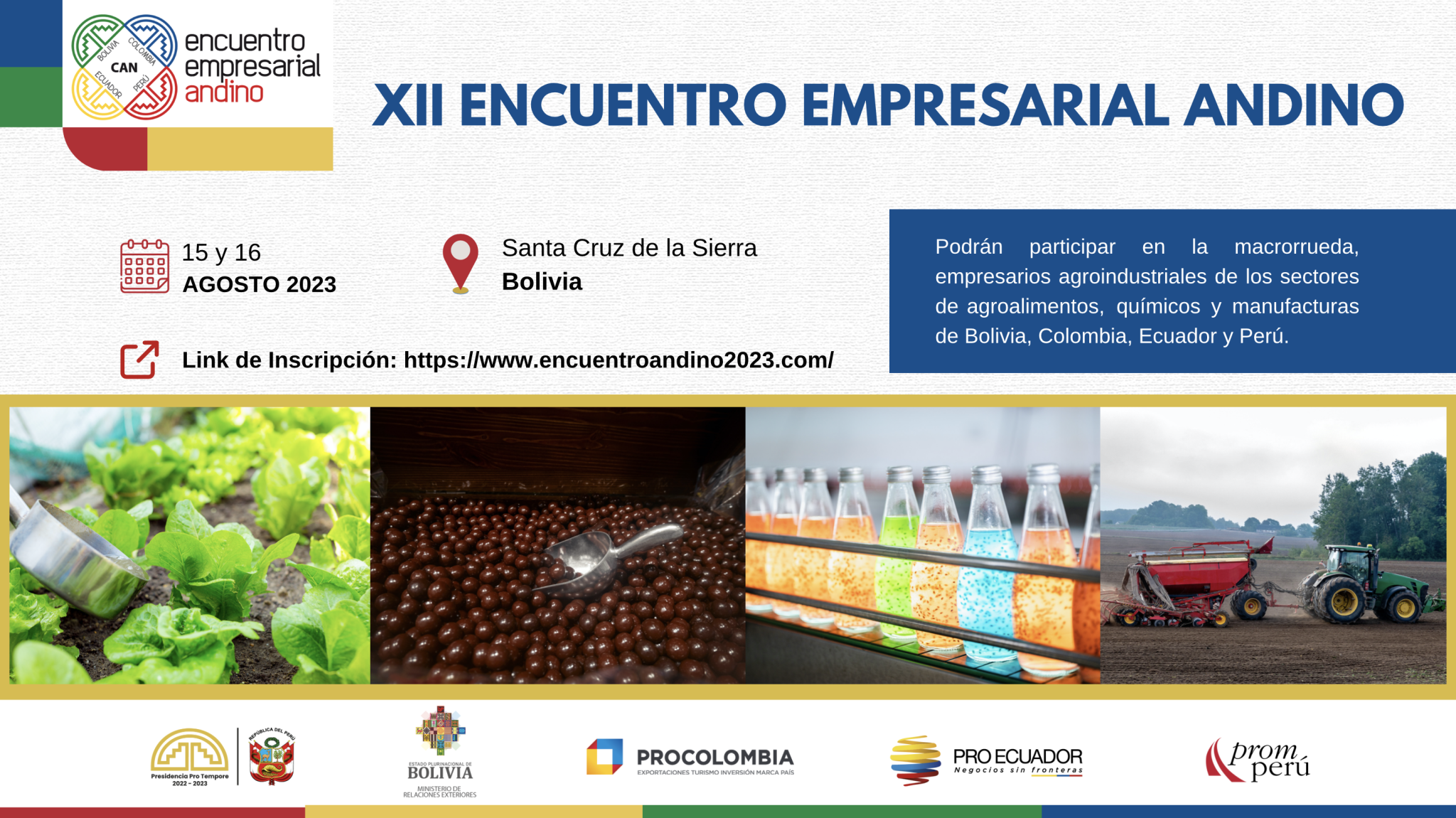 Inician las inscripciones para el XII Encuentro Empresarial Andino 2023 en Santa Cruz
