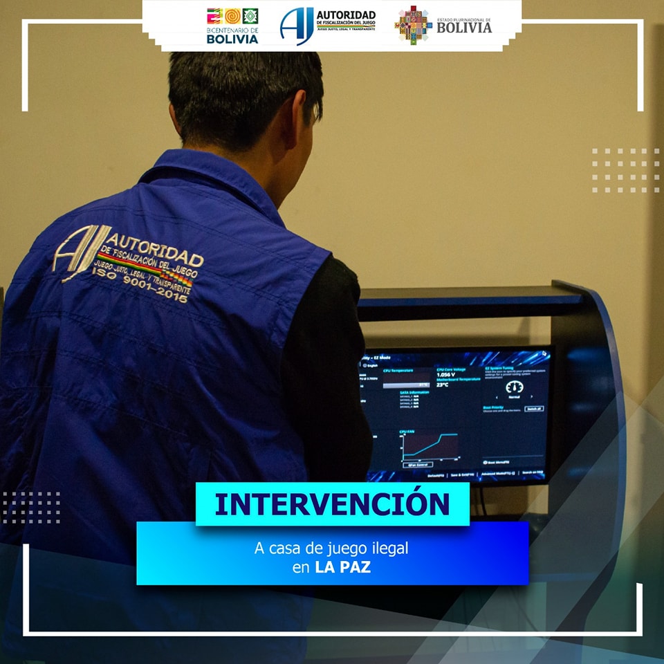 Autoridad del Juego interviene local clandestino e incauta ocho máquinas de azar en La Paz