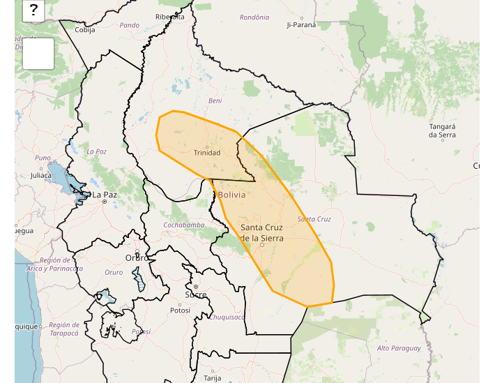 Senamhi activa alerta naranja por vientos en Santa Cruz y Beni