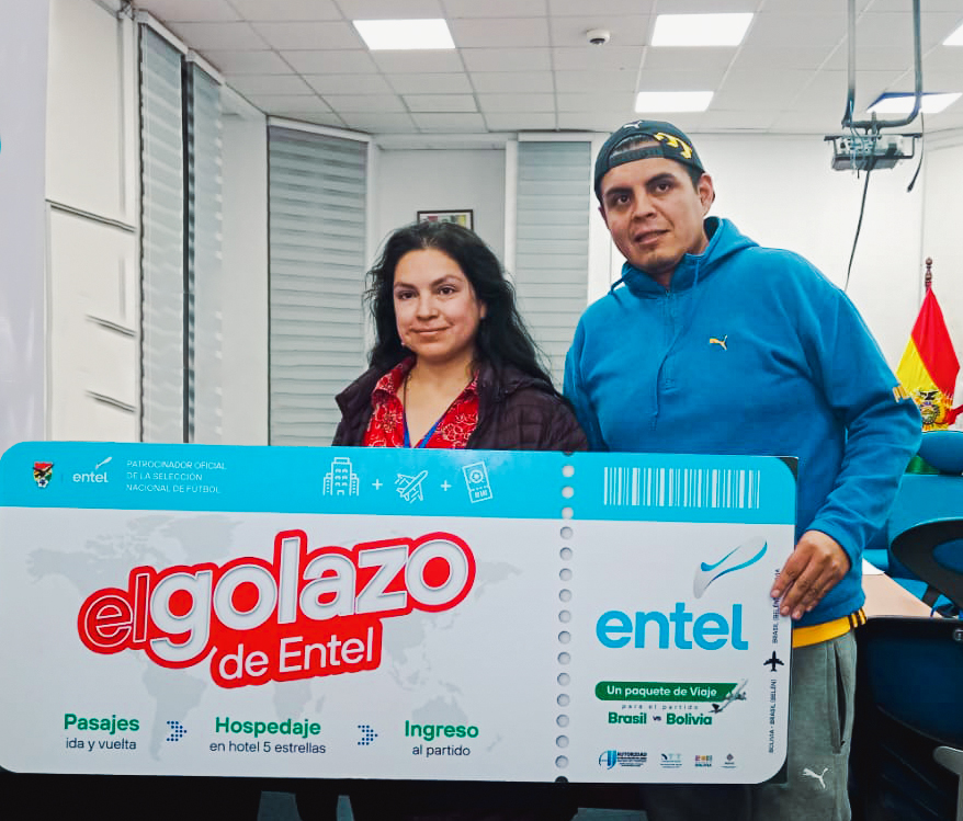 Chuquisaqueño gana el primer premio del “Golazo de Entel” y presenciará el partido Bolivia-Brasil