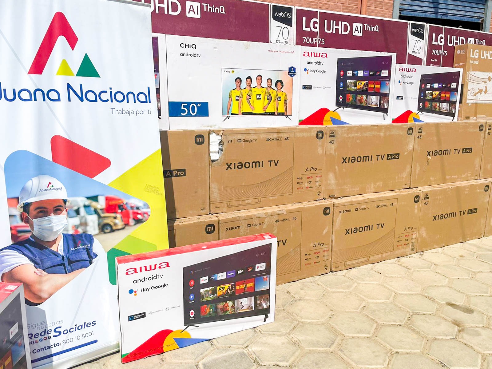 Cochabamba: Comisan 600 televisores camuflados en un furgón por un valor de Bs 1,1 millones