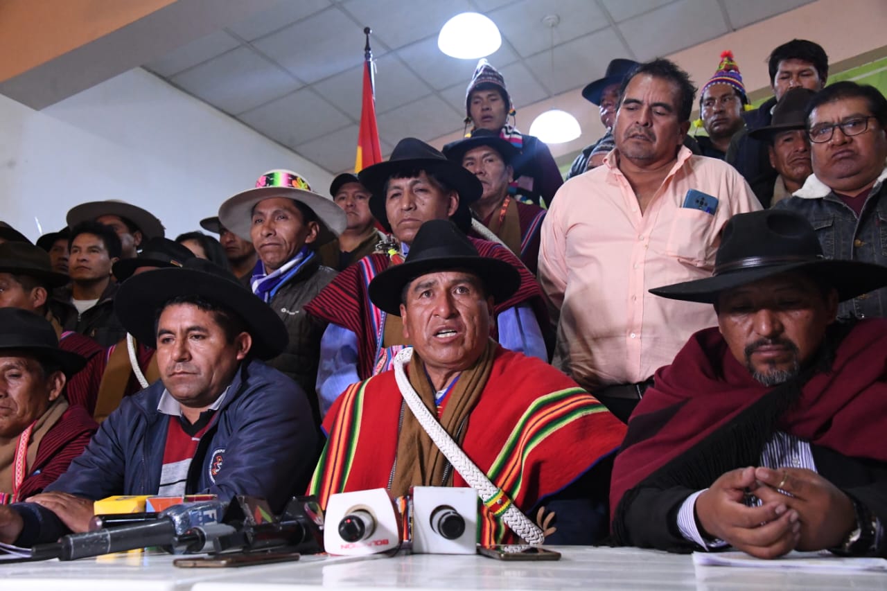 Csutcb descarta ir al congreso del MAS y anuncia cabildo del Pacto de Unidad para definir rumbo del proceso de cambio