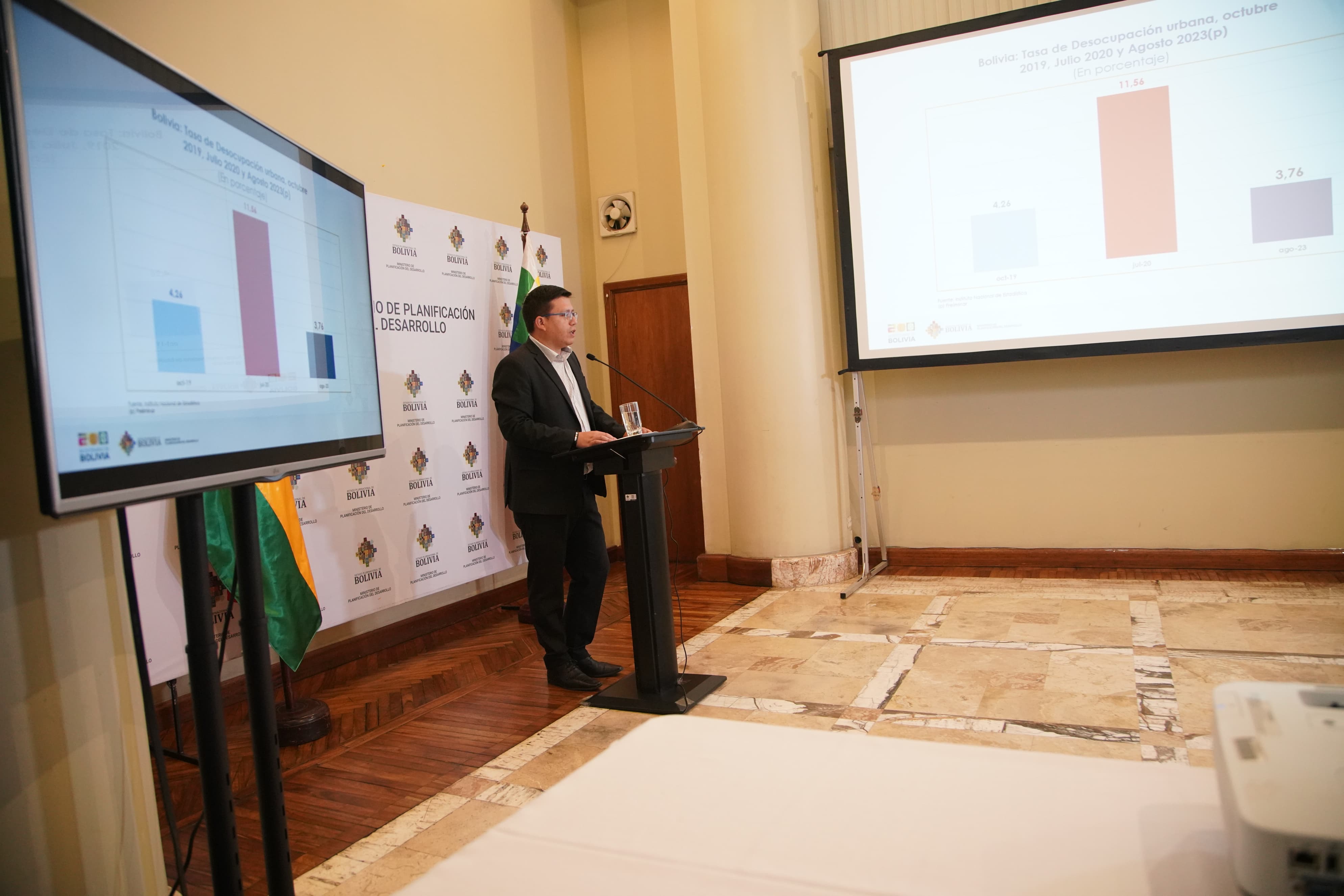 Tasa de desocupación en Bolivia baja al 3,76% a agosto, por debajo al presentado en prepandemia 