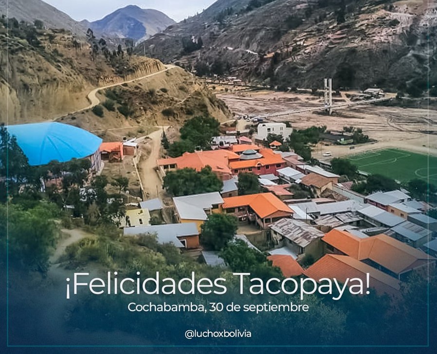 Arce saluda a la población de Tacopaya y ratifica su compromiso de trabajar por su desarrollo