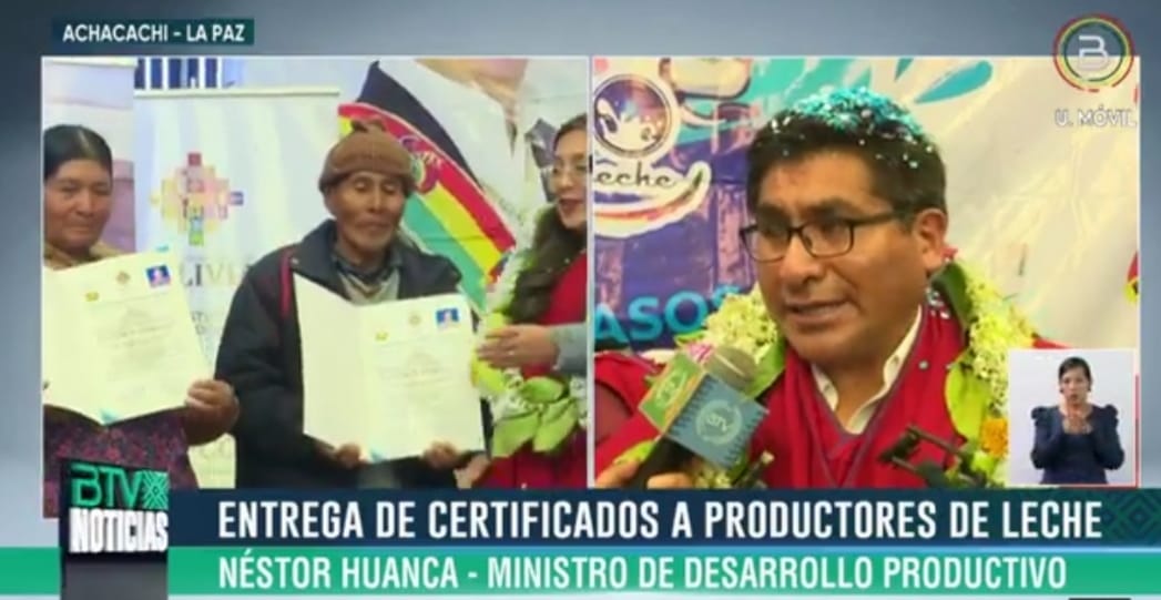 Desarrollo Productivo entrega más de 900 certificados de competencia a lecheros en Achacachi 