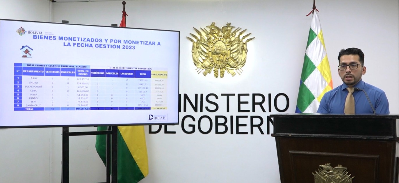 Dircabi subastará 14 vehículos y seis inmuebles incautados al narcotráfico, prevé recaudar $us 1,3 millones 