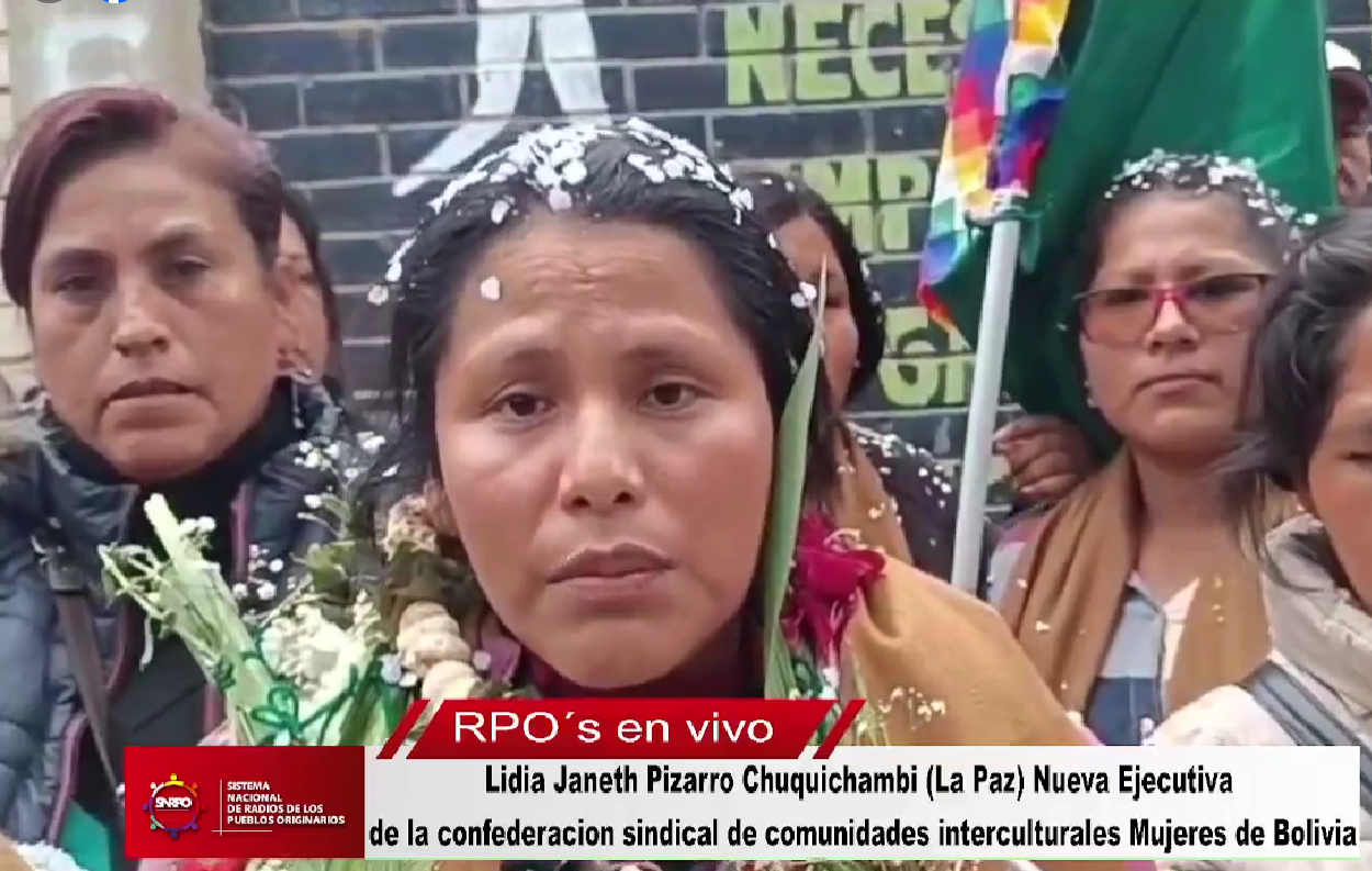 Lidia Pizarro fue elegida dirigente de la Confederación de Mujeres Interculturales de Bolivia