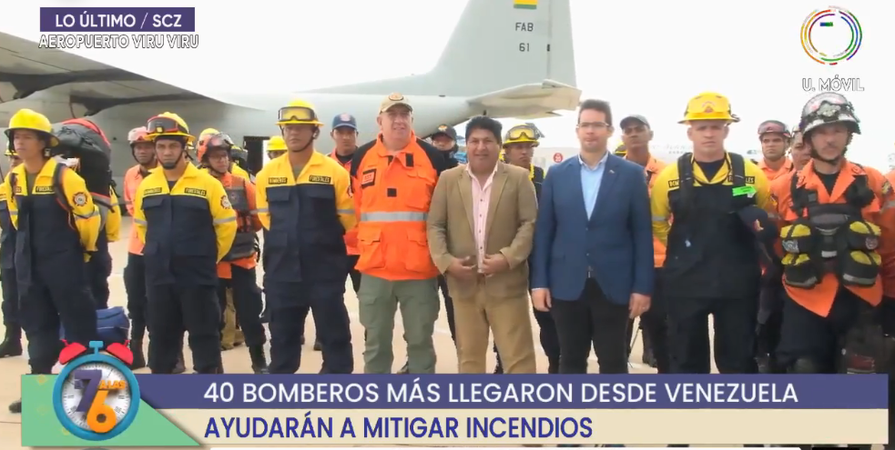 Llega segundo grupo de 40 bomberos forestales de Venezuela para combatir incendios en el país