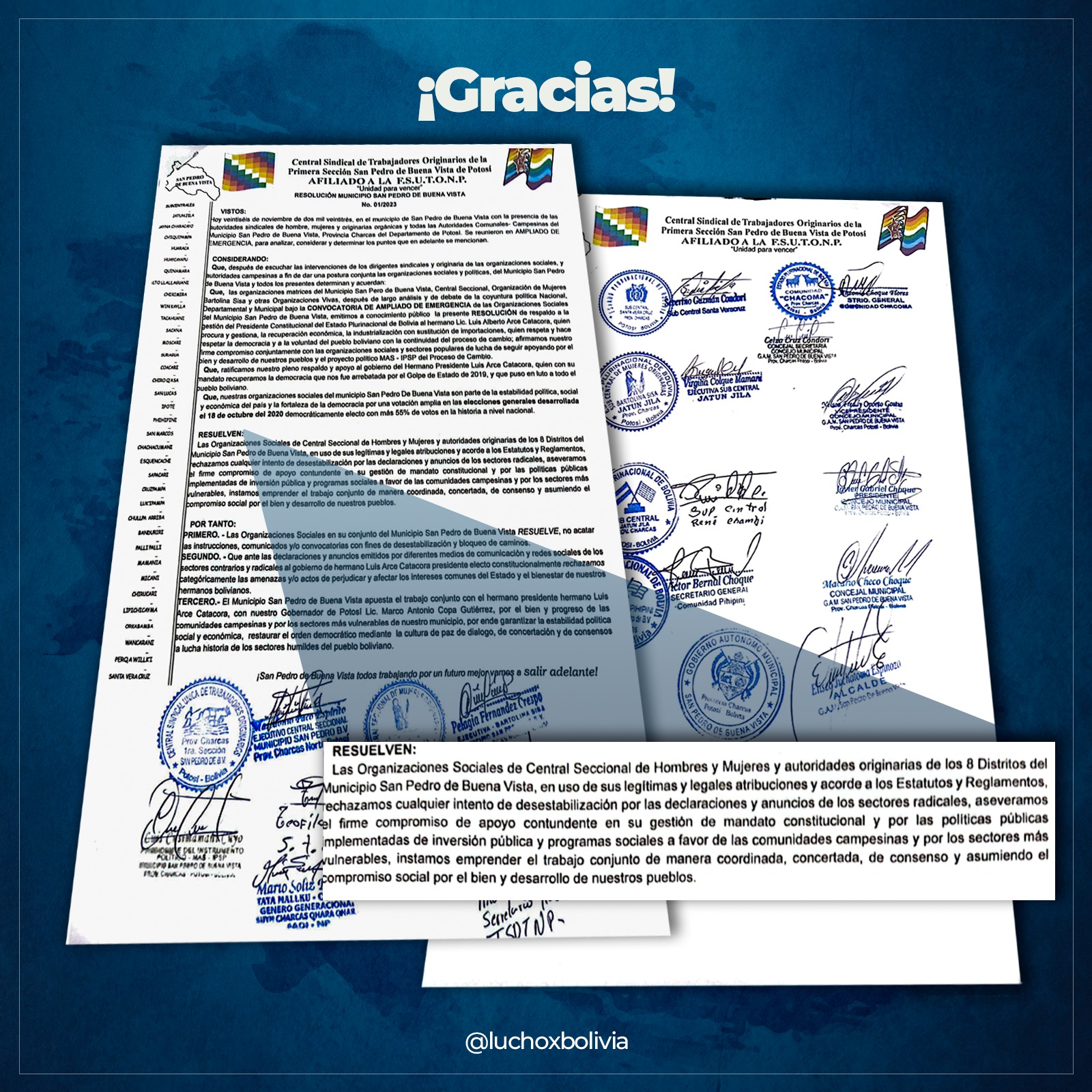 Presidente agradece “apoyo contundente” de trabajadores de San Pedro de Buena Vista