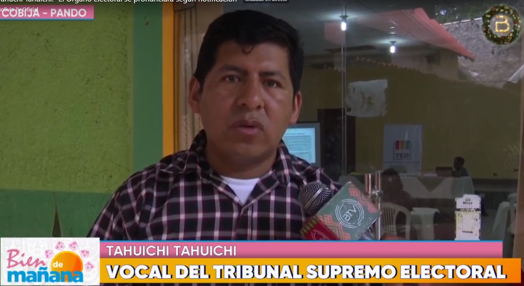 TSE aclara que resolución del juzgado de Ivirgarzama debe ser remitida al Tribunal Constitucional