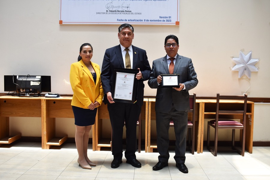 Ibnorca entrega certificación ISO 9001 a la Escuela de Fiscales del Estado y destaca su excelencia académica