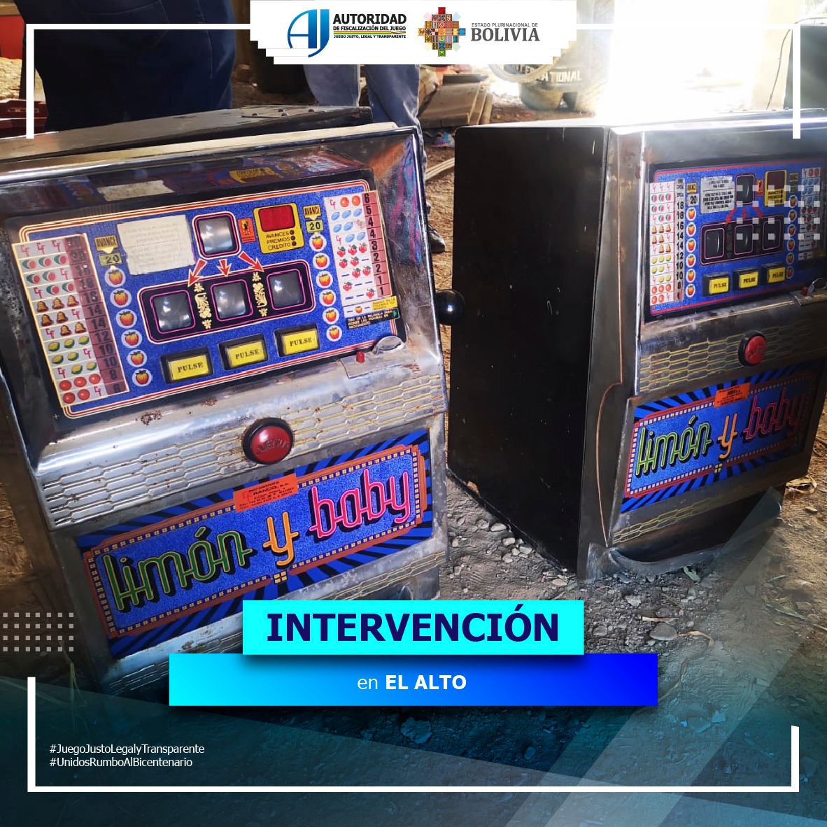 AJ incauta 18 máquinas ilegales de juego que pretendían ser vendidas en ciudad de El Alto