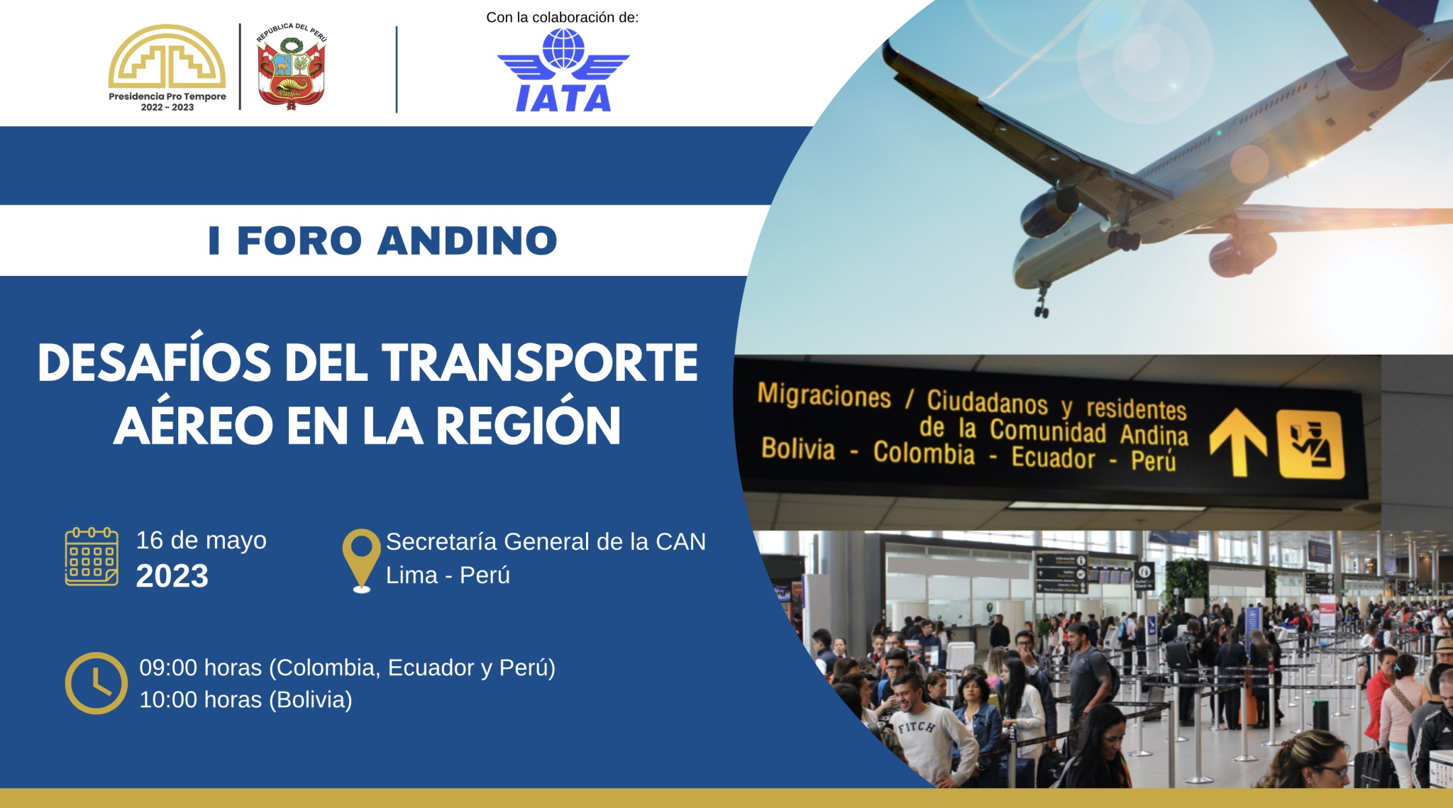 Países de la Comunidad Andina dialogarán sobre desafíos del transporte aéreo