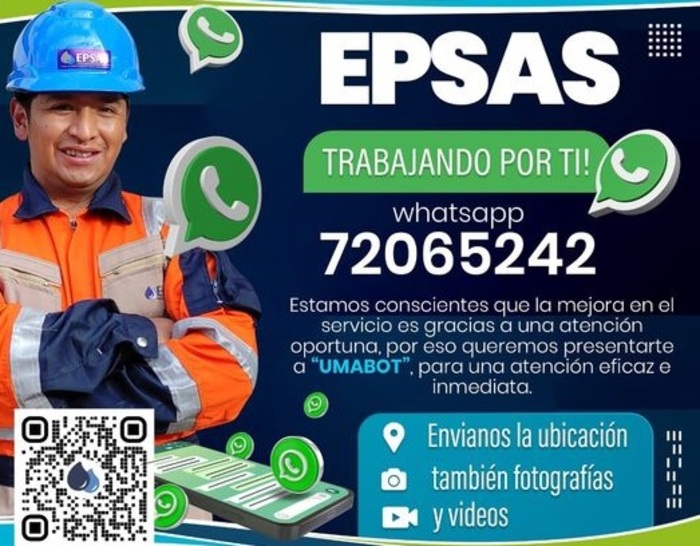 Epsas lanza la línea de WhatsApp 720-65242 “UMABOT” para la atención inmediata de emergencias