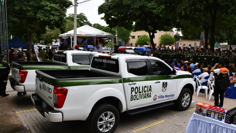 Policía fronteriza recibe motorizados y equipamiento en Villa Montes para reforzar la lucha contra la delincuencia