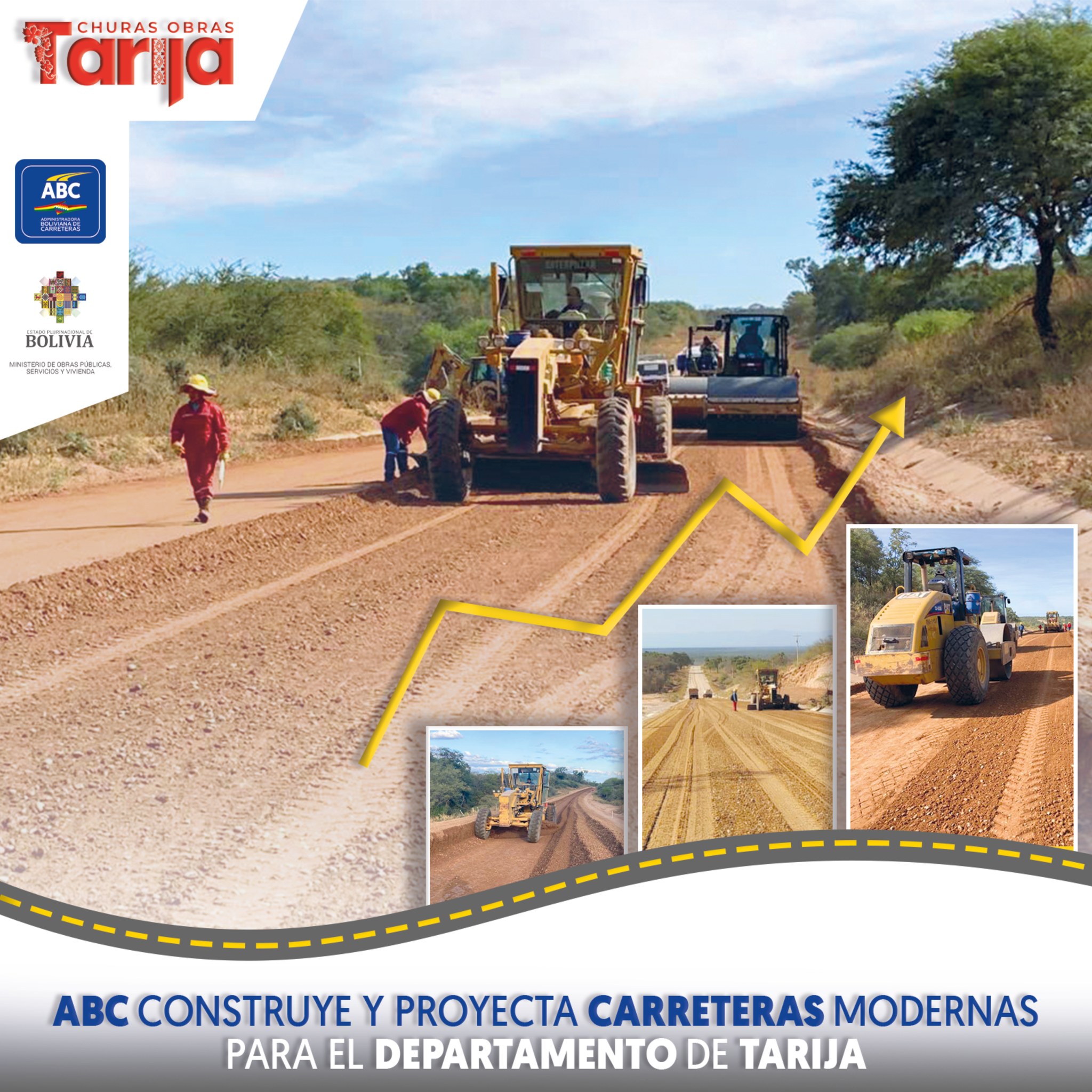 Garantizan más Bs 360 millones para la construcción y mantenimiento de vías en Tarija 