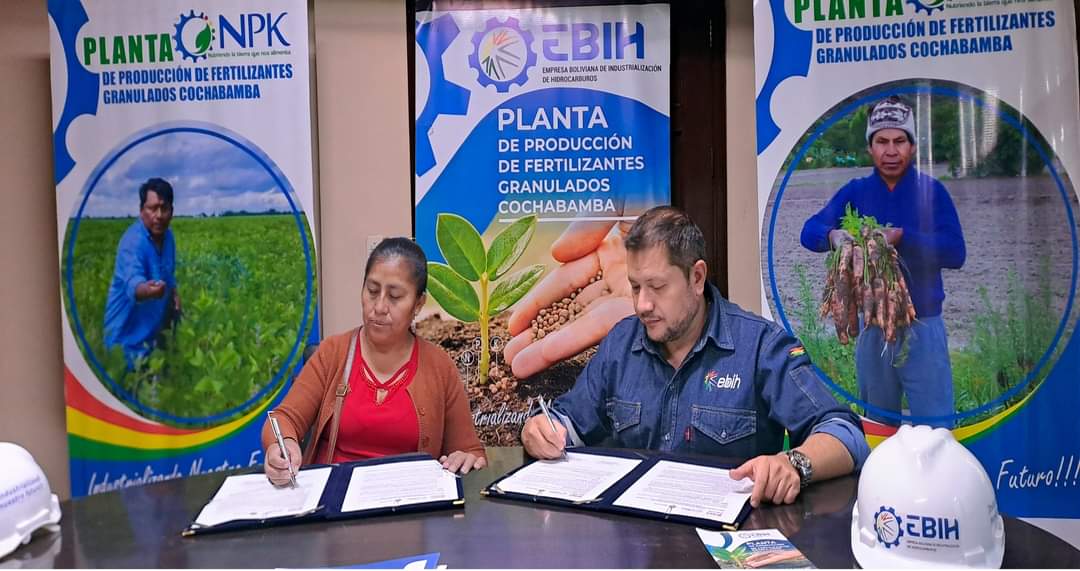 EBIH y Capinota firman convenio para provisión de fertilizante NPK a precios competitivos para desarrollar el agro