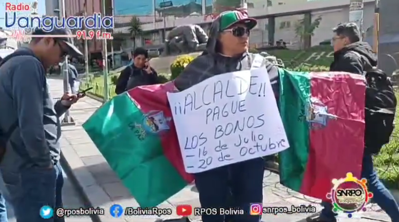 Trabajadores municipales de La Paz mantienen movilizaciones por cuarto día consecutivo