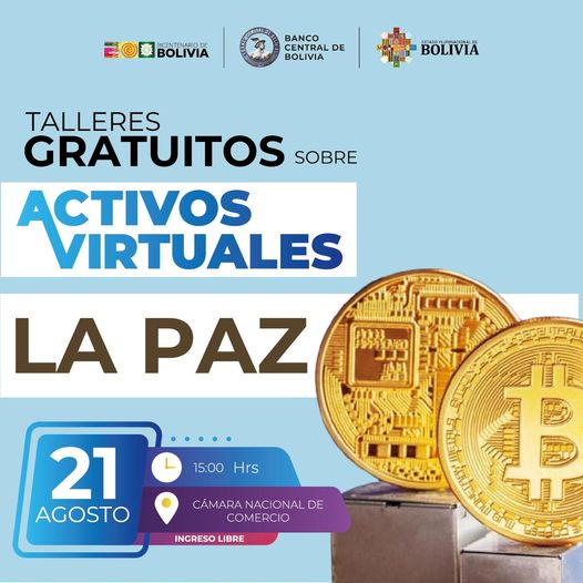 BCB invita a talleres gratuitos sobre criptoactivos este miércoles en La Paz, Oruro y Sucre