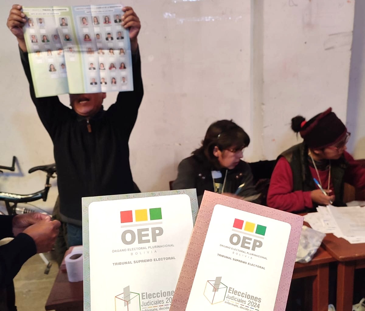 Votación en Elecciones Judiciales 2024, La Paz. Foto: RR.SS.