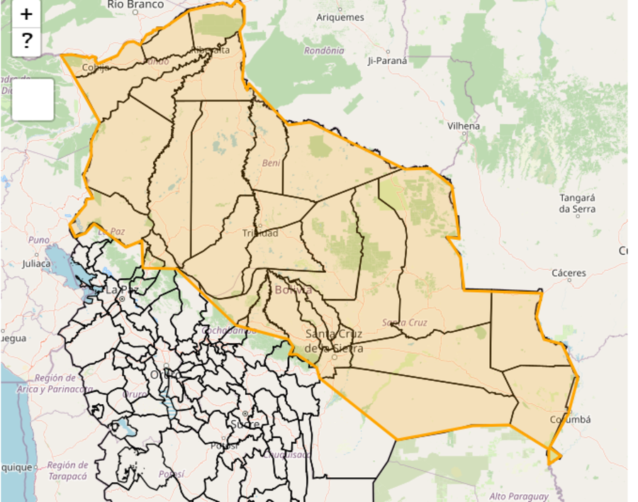 Senamhi emite alerta Naranja por lluvias moderadas a fuertes en Santa Cruz, Beni, Pando y norte de La Paz