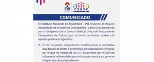 INE pide a bloqueadores en Colomi retomar el diálogo y aclara que no ve tema de límites
