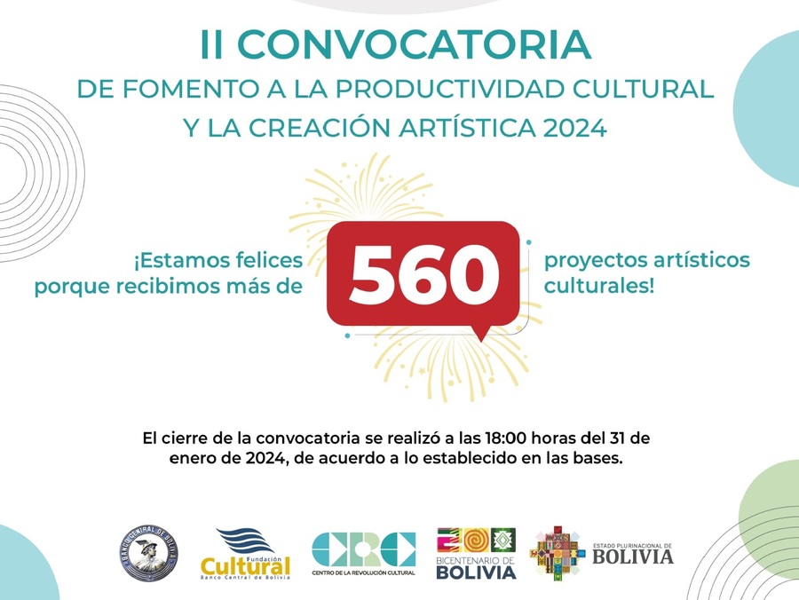 II convocatoria de “Fomento a la Productividad Cultural” 2024 registra más de 560 propuestas artísticas 