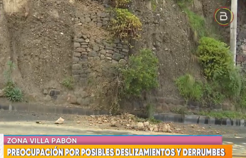 Vecinos de Villa Pabón alertan posibles deslizamientos y derrumbes 
