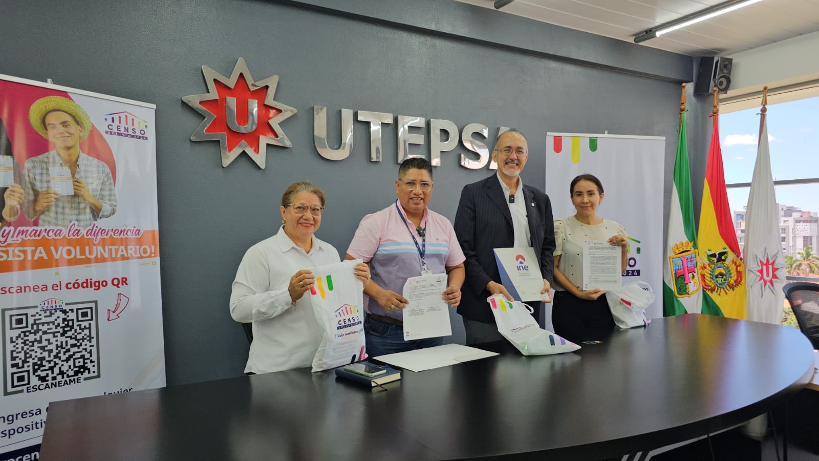 INE y Universidad Tecnológica de Santa Cruz firman convenio para incentivar registro de censistas voluntarios