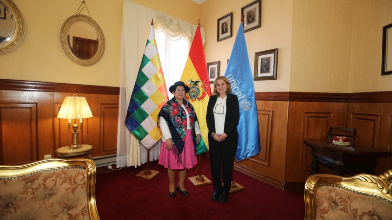 Nueva representante de Unicef reafirma compromiso de cooperación con Bolivia