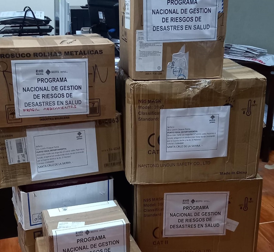 Salud envía media tonelada de medicamentos para afectados por los incendios forestales en Santa Cruz