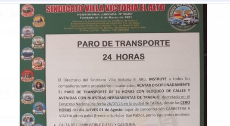 En el transporte sindicalizado amenazan con multa y drásticas sanciones a choferes que no bloqueen el jueves