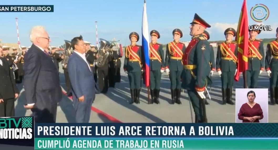Presidente Arce concluye agenda en Rusia y retorna a Bolivia 