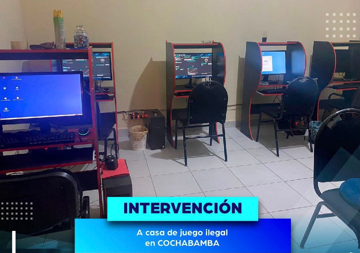 Intervienen casa ilegal de juegos en la ciudad de Cochabamba