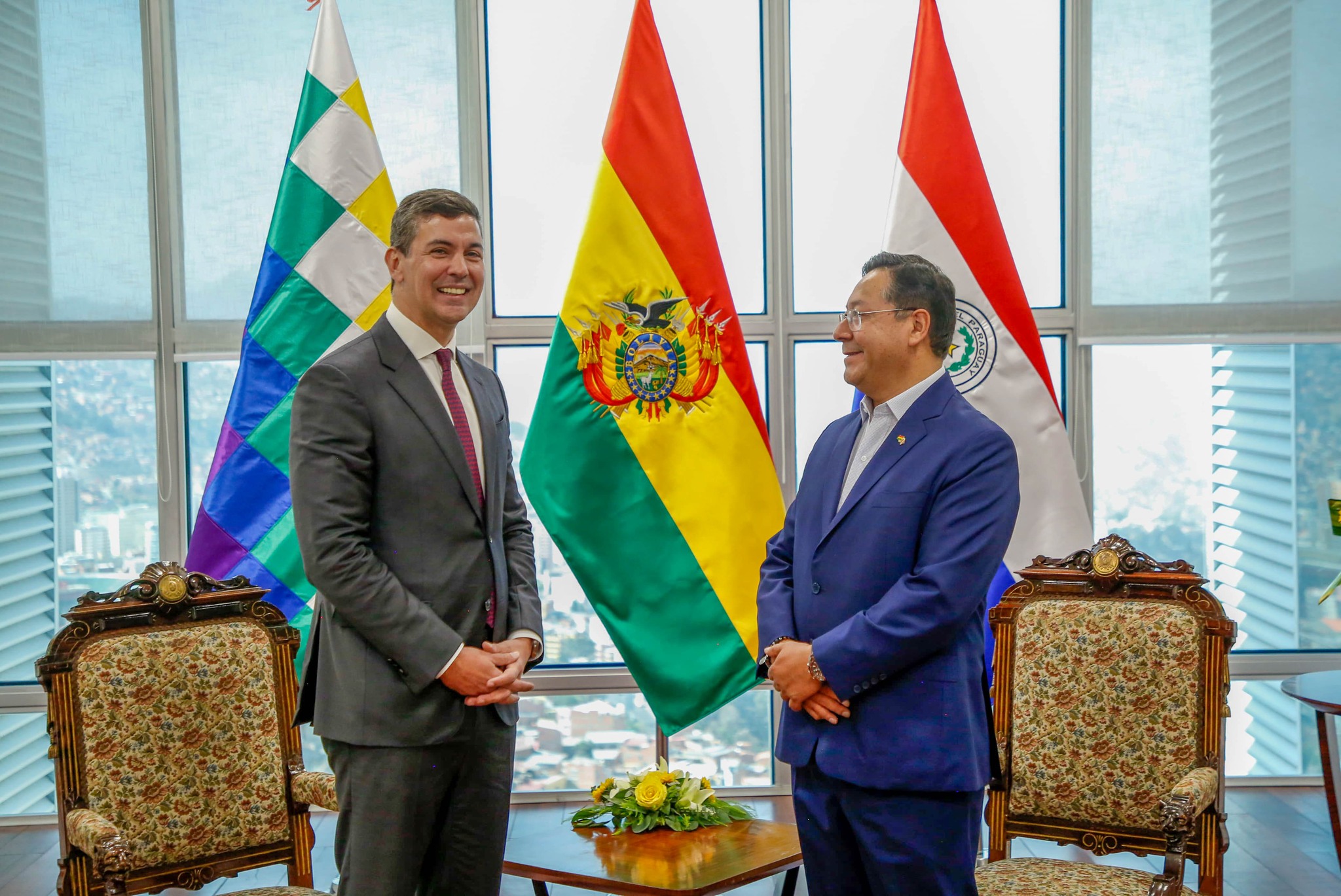 Los presidentes de Bolivia y Paraguay se reúnen en La Paz para tratar temas bilaterales. Foto: Comunicación Presidencial.