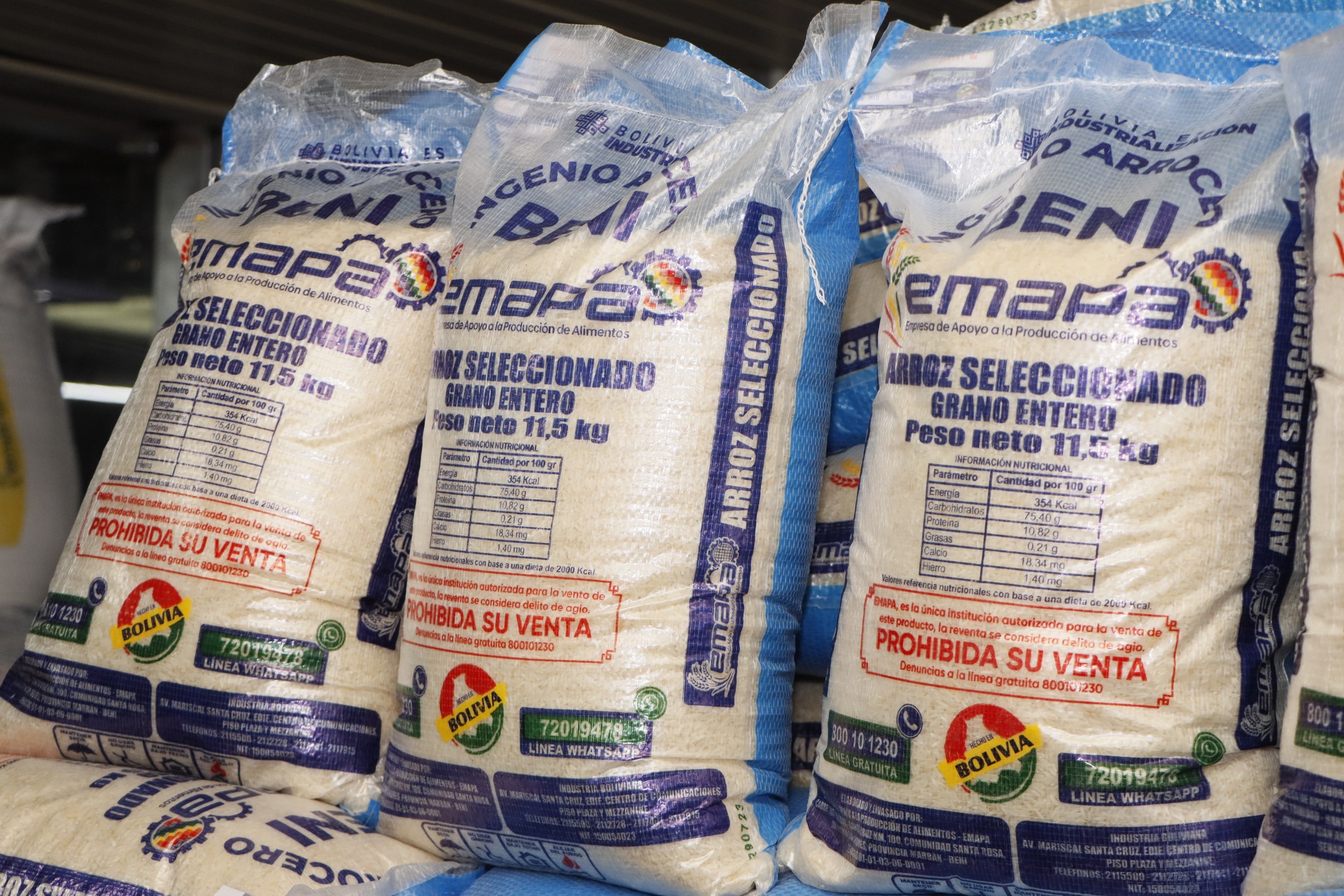 Venta de arroz en tiendas y supermercados de Emapa baja de 60.000 a 40.000 quintales tras días de especulación 