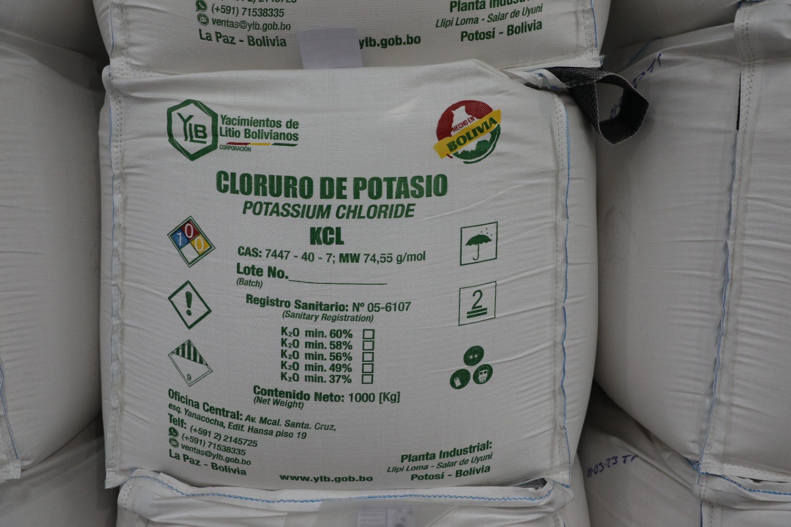 YLB concreta venta de 2.000 toneladas de cloruro de potasio por Bs 3,2 millones en la Exposoya 2024