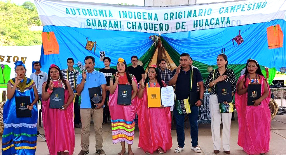 TED de Chuquisaca entrega credenciales a autoridades indígenas del GAIOC Huacaya