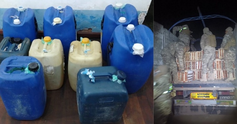 Militares del CEO-LCC evitan el contrabando de 400 litros de diésel y 320 cajas de tomate 