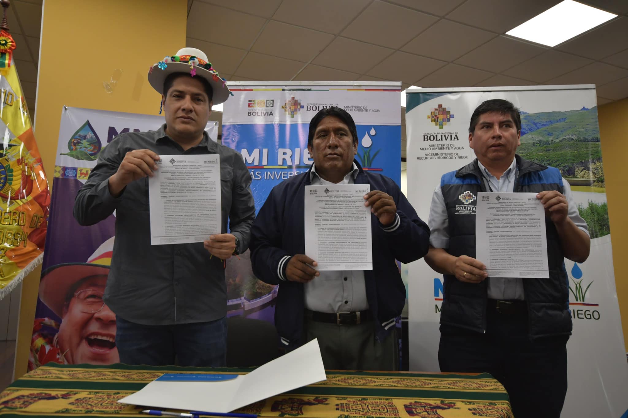 En cinco municipios de Chuquisaca se invertirá Bs 93 millones en obras de riego tecnificado