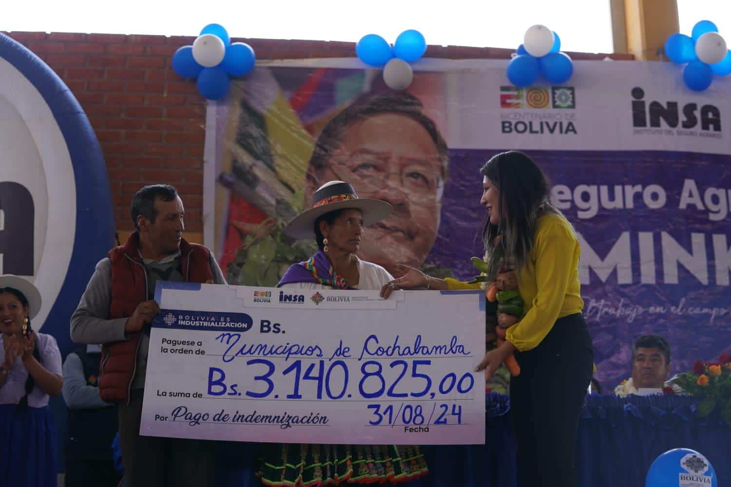 Productores de Cochabamba se benefician con insumos y seguro del agro por más de Bs 14 millones