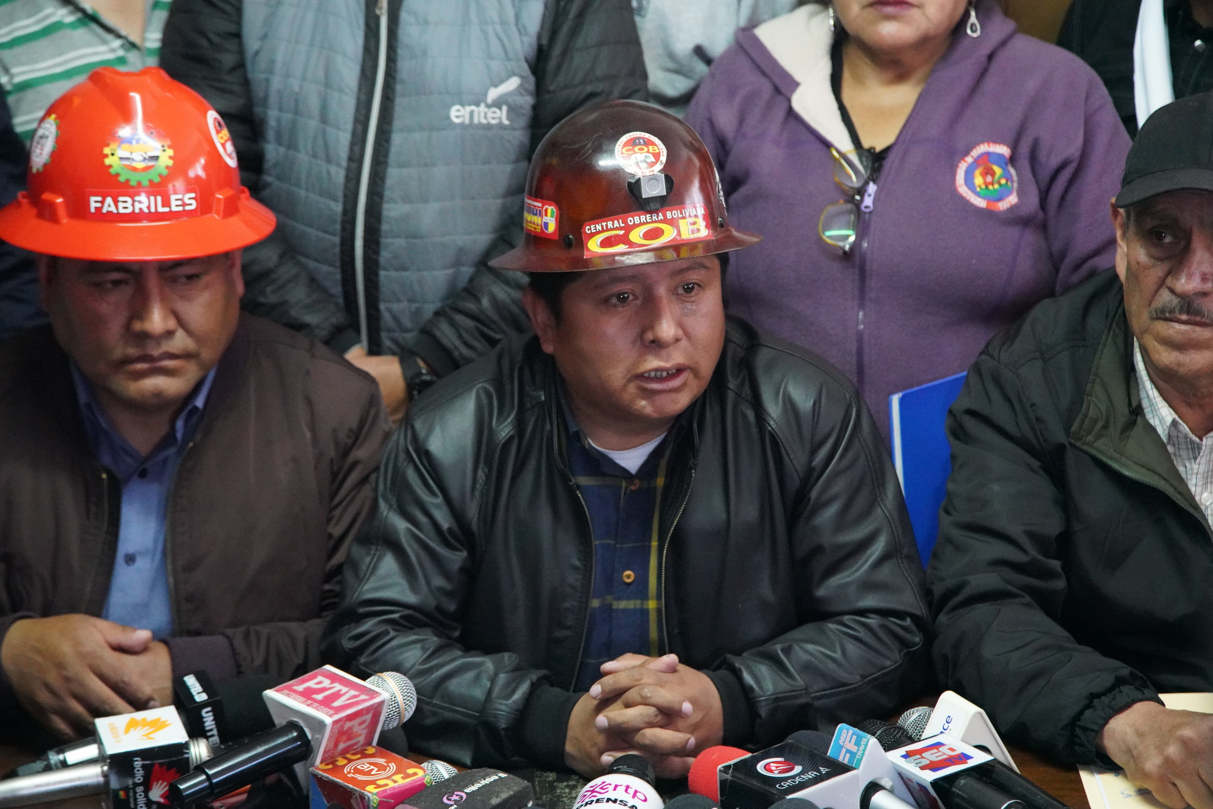 COB convoca a concentración para defender la democracia, exhorta a Evo asistir al diálogo con el Gobierno